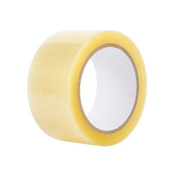 Clear adhesive tape roll for packaging and sealing boxes securely