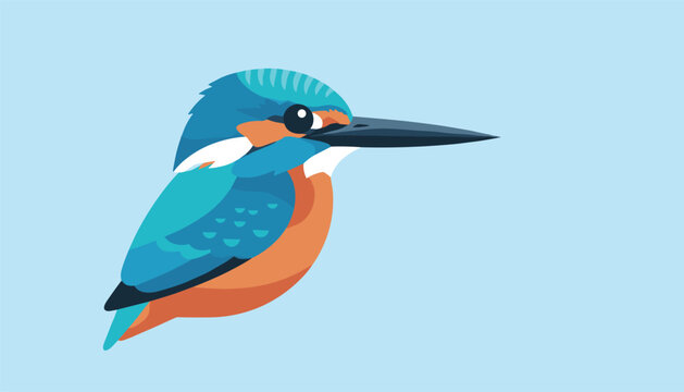 A colorful kingfisher bird perched in profile, showcasing its vibrant blue and orange plumage.