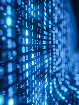 Binary code data streaming digital technology background