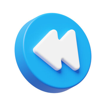 Backward Rewind Icon 3D