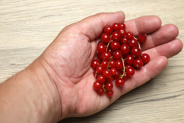 Redcurrant berries with green leaves on a white background. © Pixora ST 