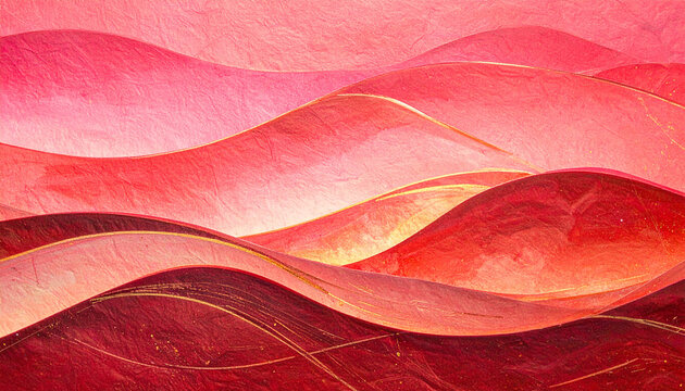Red holographic gradient on rough paper.Web banner.