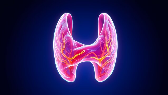 Glowing Thyroid Gland Medical Illustration Concept Design