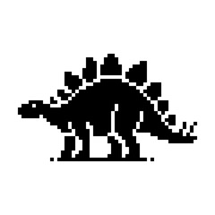 Pixel Art Stegosaurus Silhouette © Kuda