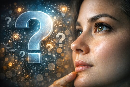 A woman shows uncertainty and doubt on her face, possibly wondering about something