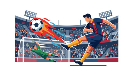 Soccer Match Action Illustration © suris