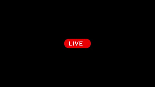 Animation live streaming icon. Red symbols and buttons of live streaming, broadcasting, online stream.