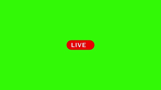 Animation live streaming icon. Red symbols and buttons of live streaming, broadcasting, online stream.