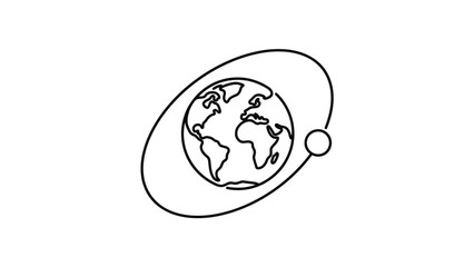 Earth Orbiting Satellite Icon Vector Illustration © Lintingan