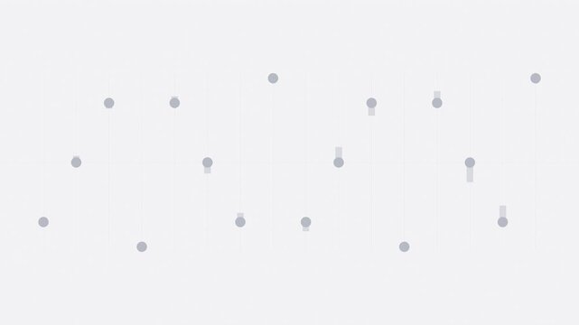 White pendulum wave dots swinging in sync, physics seamless loop background