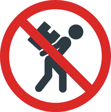 Do Not Carry Heavy Loads Prohibition Sign Icon