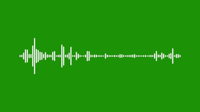 White audio waveform spectrum animation. Sound waves on transparent background with alpha channel. Audio visualiser. Music equaliser. 4k  , and compositing projects in 4k lopping video.
