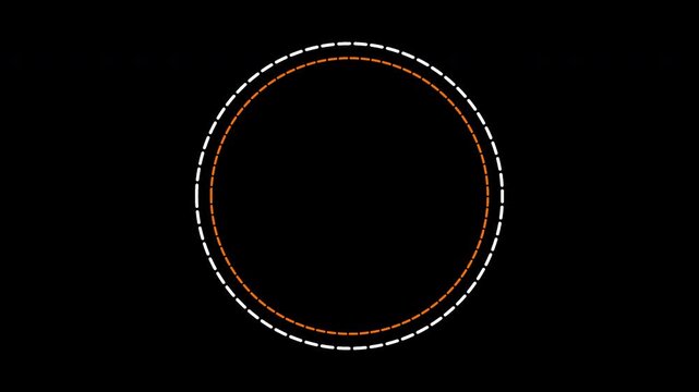 animated circle frame overlay concentric dual rotation hybrid ring 4K