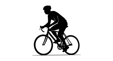 Obraz premium Silhouette of a Person Riding a Bicycle in Motion.