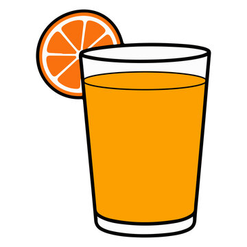 Orange juice glass vector illustration