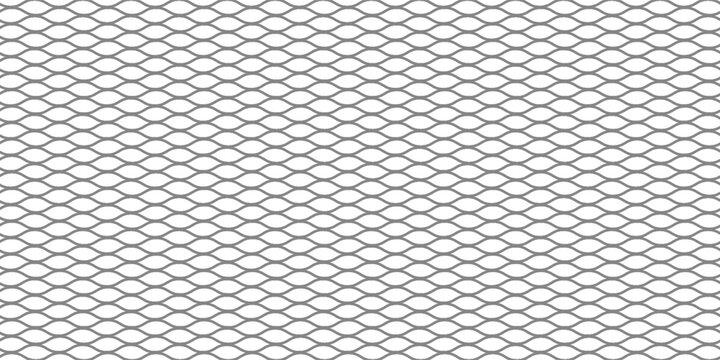 Fishing or soccer net. Repeated hexagon pattern. Black wired mesh texture isolated on white background. Metallic or fabric fence, cage or lattice structure. Vector graphic Illustration.