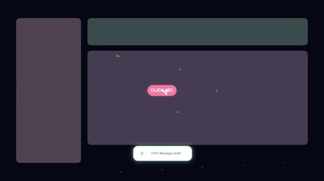 Interactive user interface element showing a message sent confirmation