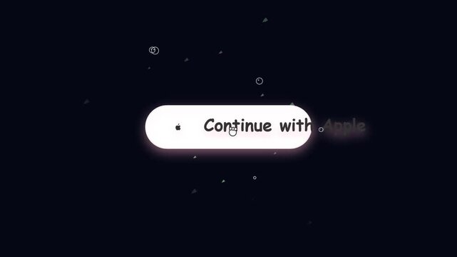 User interface login button animation with cursor clicking on screen