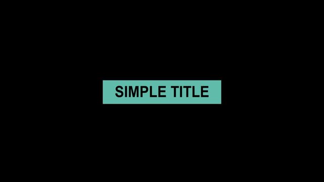 Minimalist Lower Third Motion Graphic with Simple Title Text Box