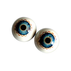 Realistic blue eyes with detailed iris pupil texture close up isolated on transparent background isolated on a transparent background © SekhSadi
