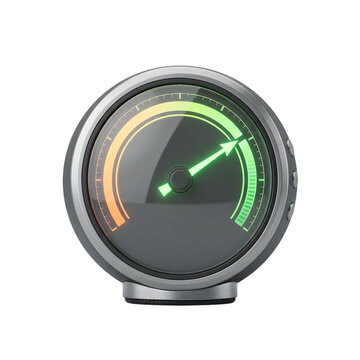 Credit Score Improvement Gauge Showing Isolated On Solid White Background