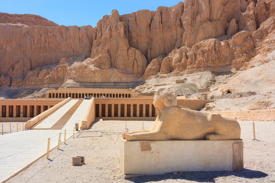 The mortuary temple of Quinn Hatshepsut located opposite the city of Luxor, Egypt.