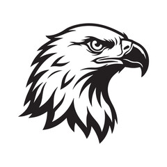 Fototapeta premium Bald Eagle Head Eagle Profile Silhouette Majestic Eagle Head Fierce Eagle Icon Royal Eagle Head SVG
