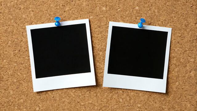 Empty photo frames on textured surface ready for custom prints. Blank picture holders ideal for DIY photography displays and gallery walls.