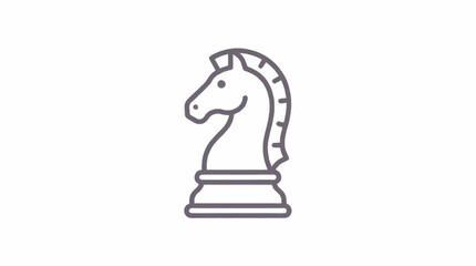 Illustrated chess knight piece in minimalist style. © mbak