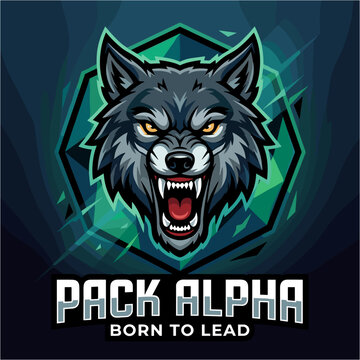 Aggressive Alpha Wolf Gaming Mascot Logo