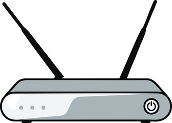 Fototapeta premium A simple flat vector illustration of a wireless internet router device.