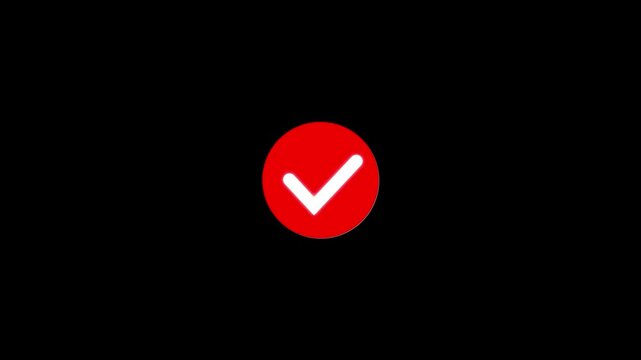 check mark animation white icon tick sign accept select confirm correct agree animated,Clean smooth motion with transparent black background.