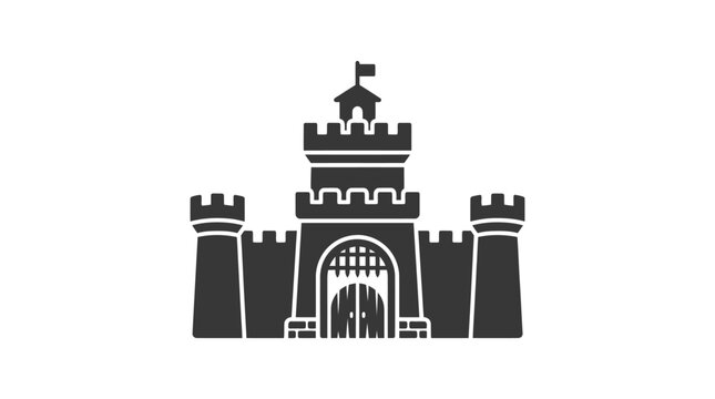 Black silhouette of a castle tower.