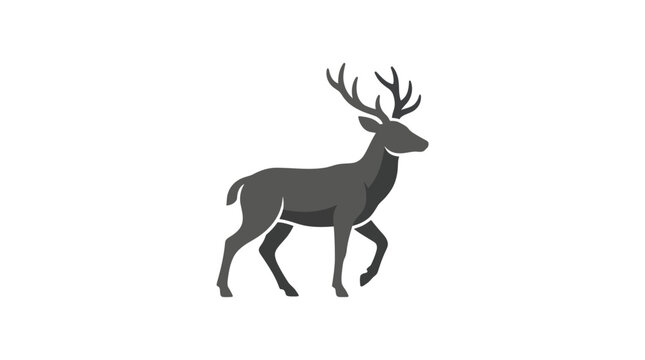 Deer with large antlers walking.