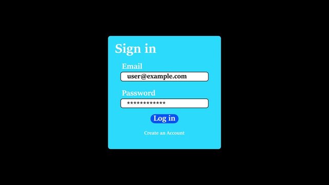 User sign in Interface animation.online privacy, data protection, and secure digital authentication