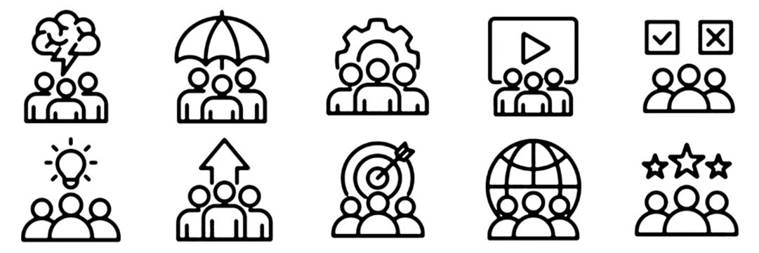 Team icon set. People and Business teamwork symbol.
