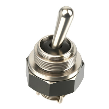 White plastic toggle switch 3 d rendering isolated on transparent background isolated on a transparent background