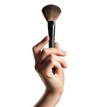 Woman holding makeup brush isolated on white background p n g a i g e n e r a t e d isolated on a transparent background
