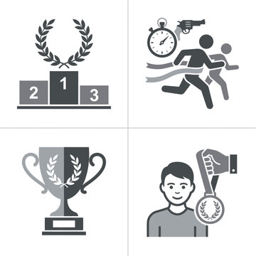 Trophy and medals for competition winner.