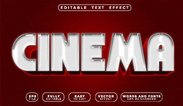  Cinema Movie Film Hollywood Premiere Entertainment Typography Lettering Alphabet Graphic Vector Fully Editable Smart Object Text Effect