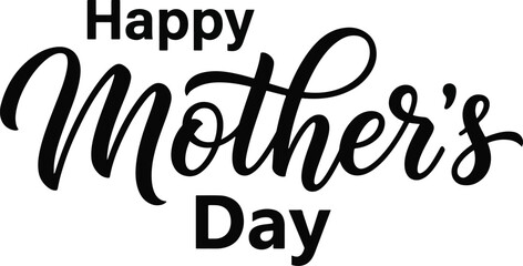 Elegant calligraphy happy mother's day greeting black on white © Md. Al Amin Jony
