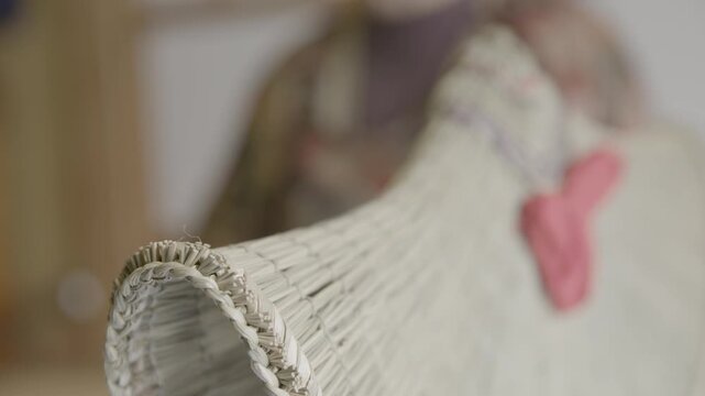 Close Up of Traditional Bon Odori Hat Crafting in Ugo Town Akita Prefe