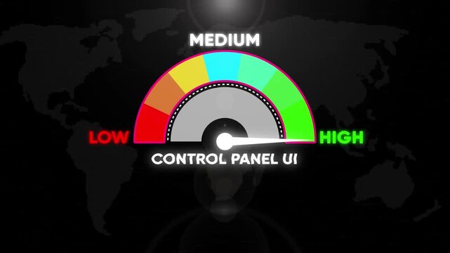 Dynamic speedometer gauge ui animation with map background