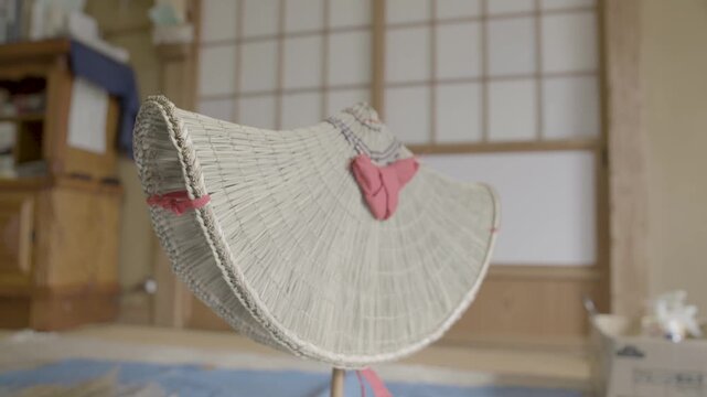 Traditional Bon Odori Hat Displayed Indoors in Ugo Town Akita Prefectu