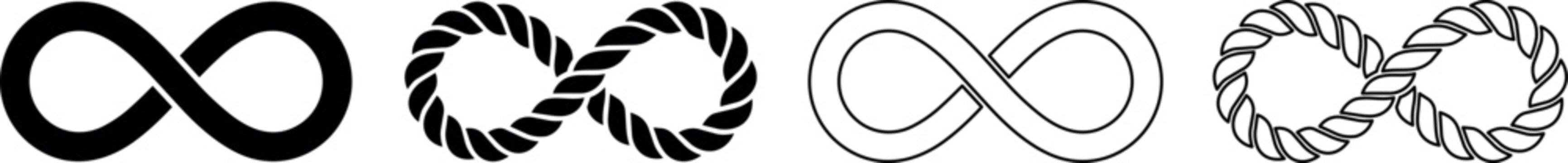 Collection of infinity symbols in various styles and textures