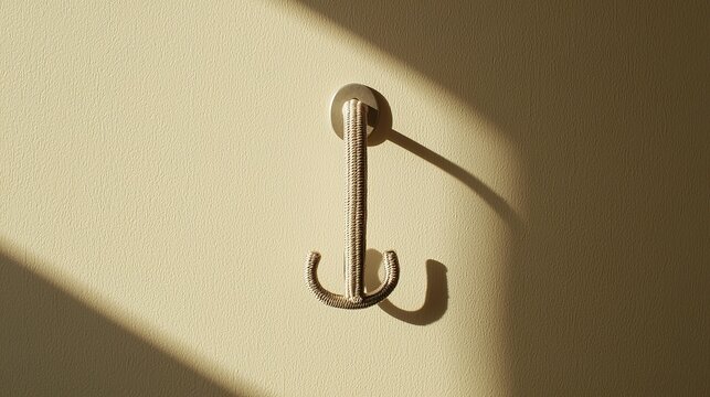 Art gallery wall hook, metallic gleam, subtle shadow, painting mount,