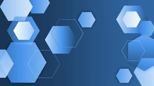 Abstract hexagon pattern background with geometric shapes and clean modern design animation