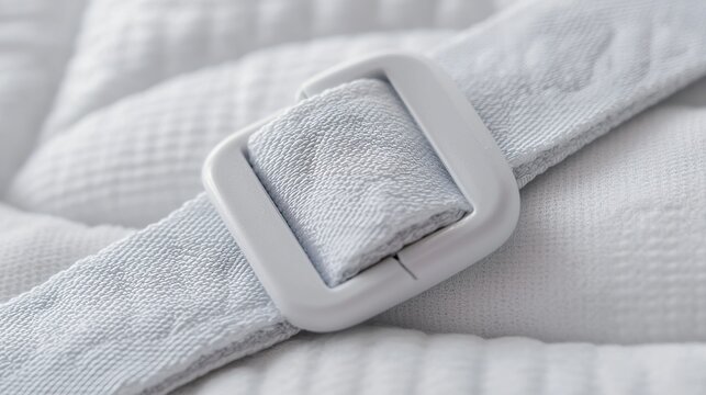 Baby changing station safety strap, plastic buckle, subtle fabric,
