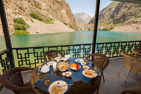 Lunch by the Gushor Lake in Tajikistan