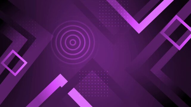 Abstract background with geometric shapes diagonal frames circles and dotted patterns animation